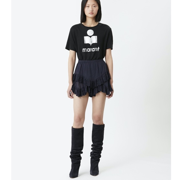 Isabel Marant Locadi Cotton Lace-Trim Skort - Picture 2 of 6